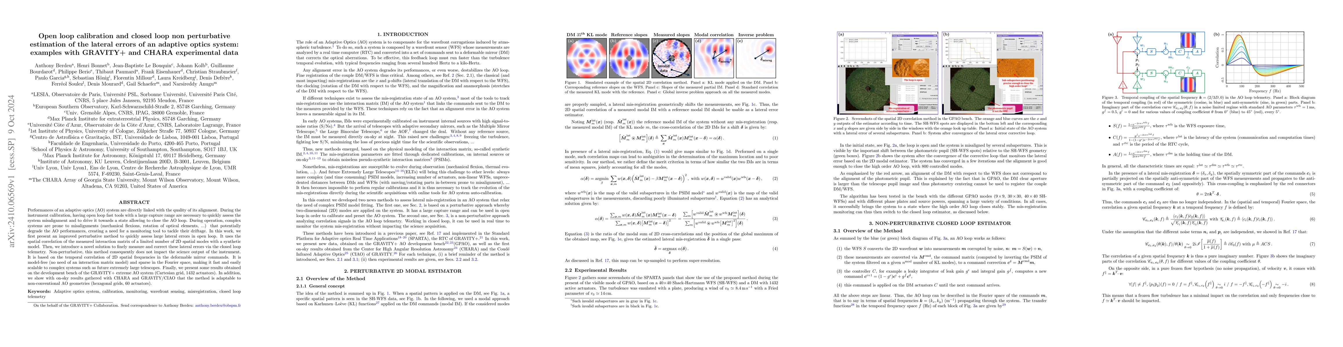 Thumbnail for Open loop calibration and closed loop non-perturbative estimation of the
  lateral errors of an adaptive optics system: examples with GRAVITY+ and CHARA
  experimental data