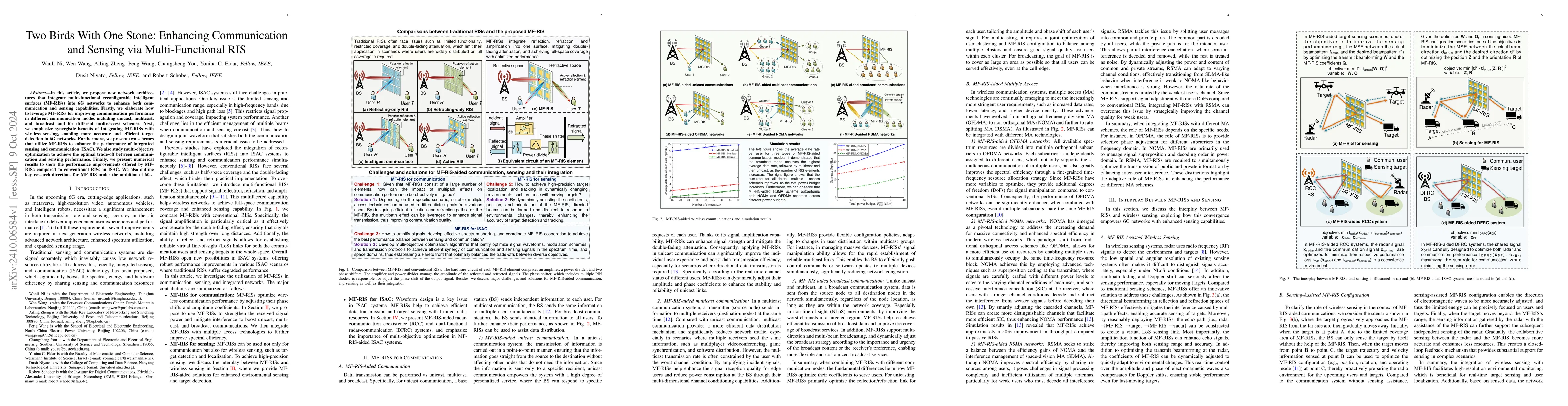 Thumbnail for Two Birds With One Stone: Enhancing Communication and Sensing via
  Multi-Functional RIS