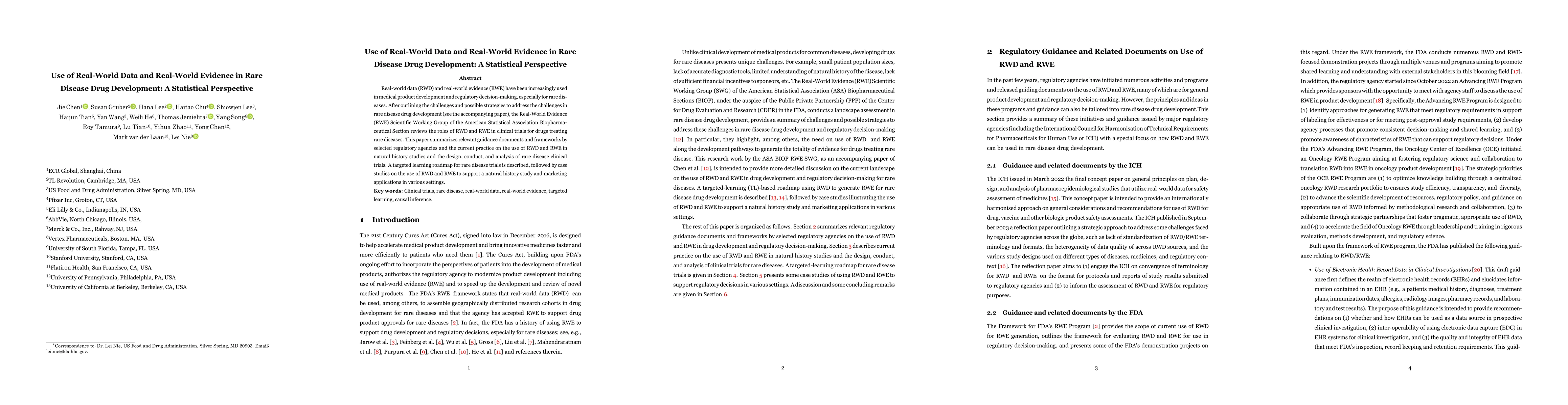 Thumbnail for Use of Real-World Data and Real-World Evidence in Rare Disease Drug
  Development: A Statistical Perspective