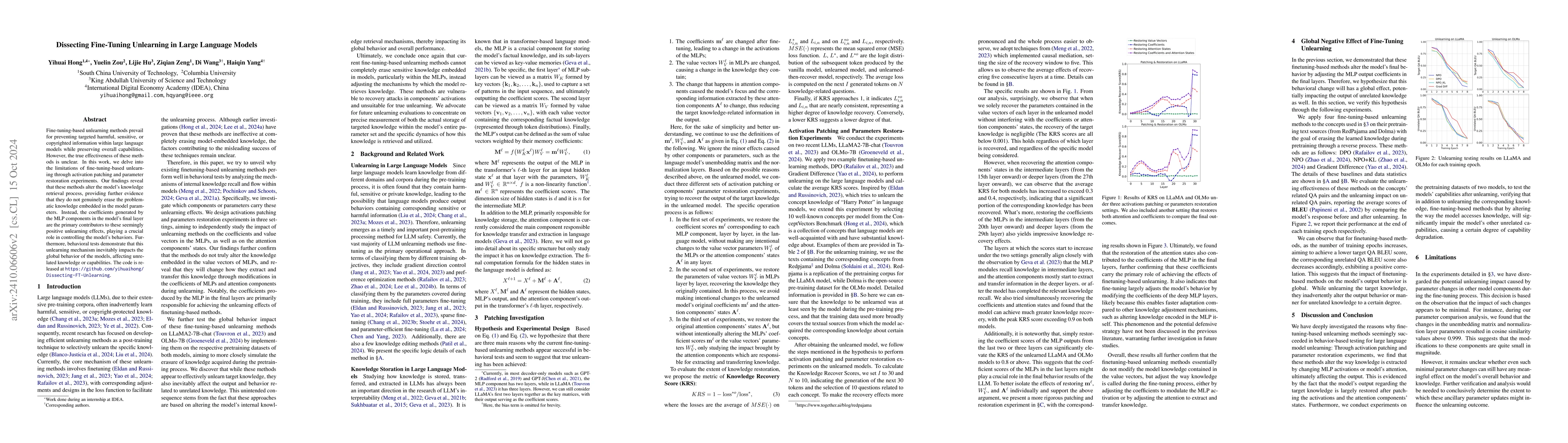 Thumbnail for Dissecting Fine-Tuning Unlearning in Large Language Models