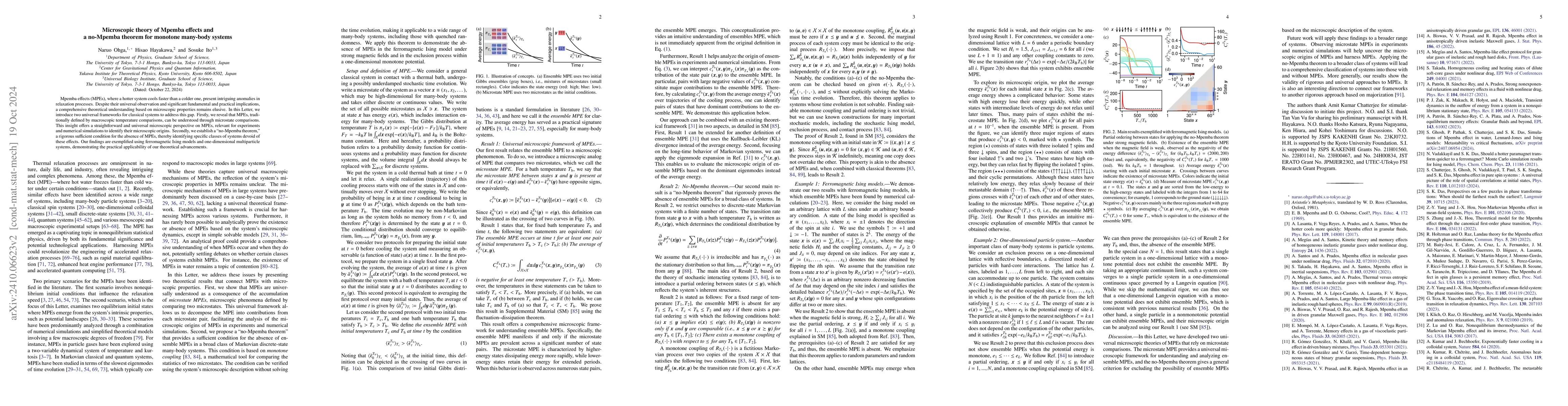 Thumbnail for Microscopic theory of Mpemba effects and a no-Mpemba theorem for
  monotone many-body systems