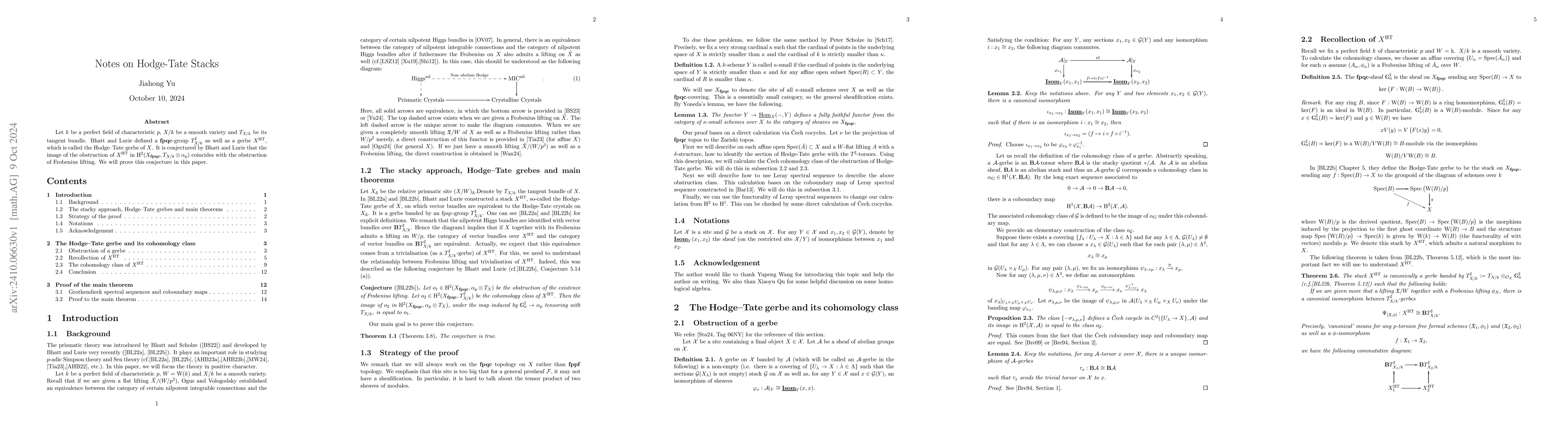 Thumbnail for Notes on Hodge-Tate Stacks