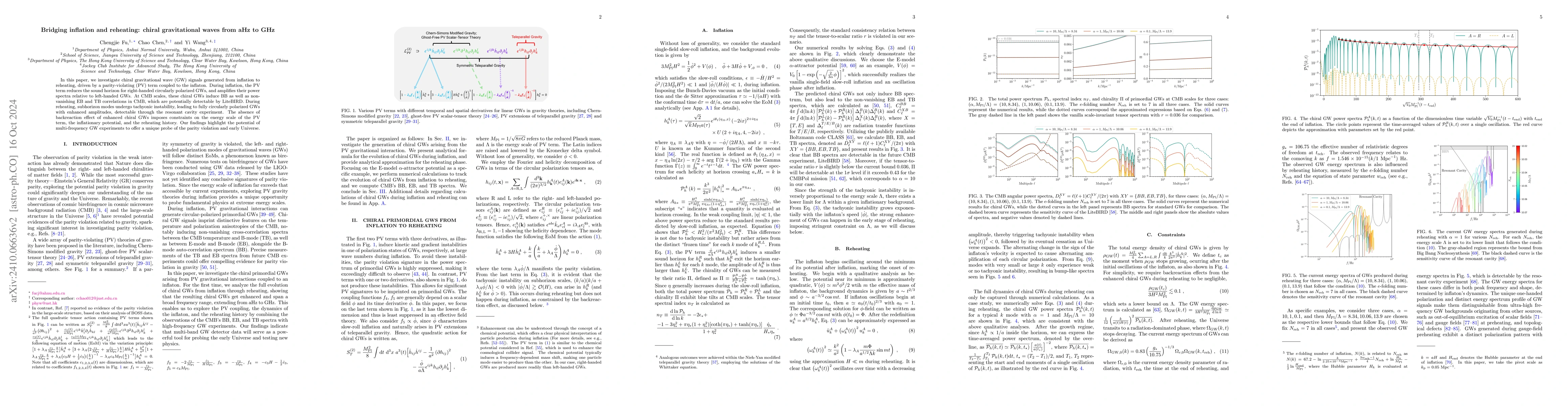 Thumbnail for Bridging inflation and reheating: chiral gravitational waves from aHz to
  GHz
