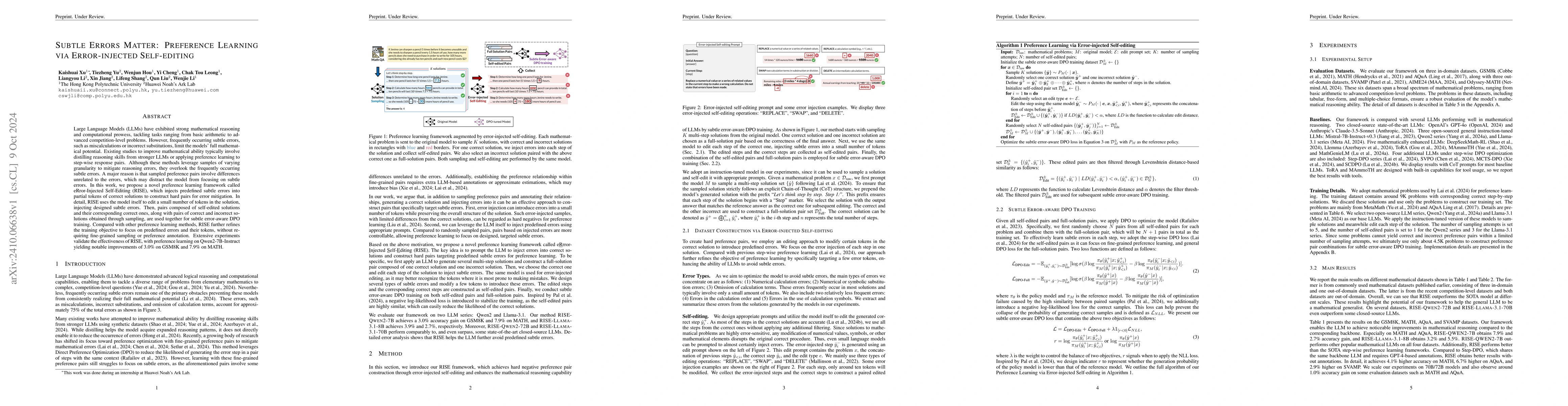Thumbnail for Subtle Errors Matter: Preference Learning via Error-injected
  Self-editing