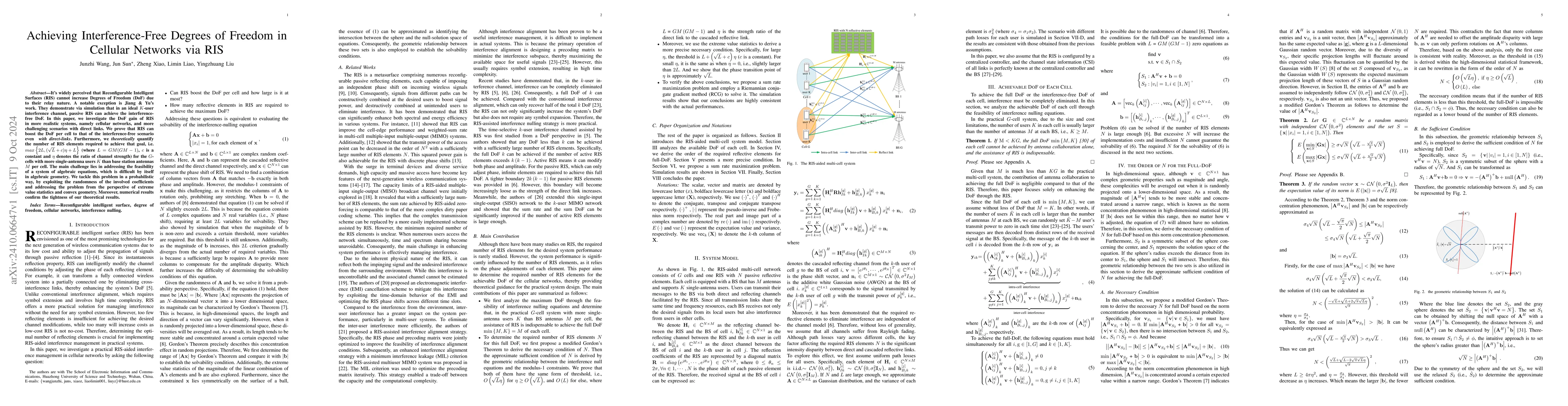 Thumbnail for Achieving Interference-Free Degrees of Freedom in Cellular Networks via
  RIS