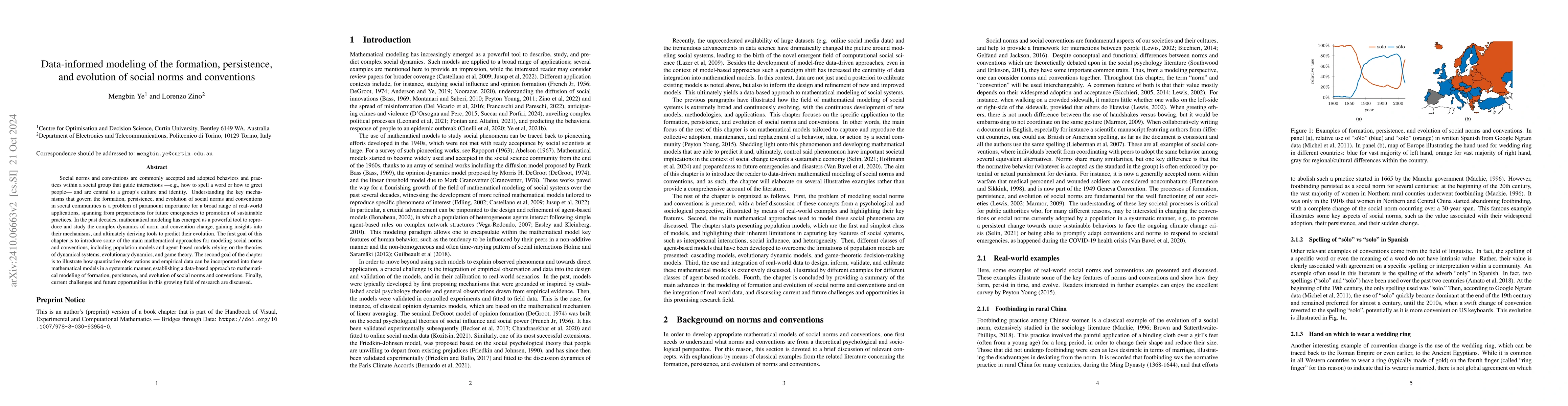 Thumbnail for Data-informed modeling of the formation, persistence, and evolution of
  social norms and conventions