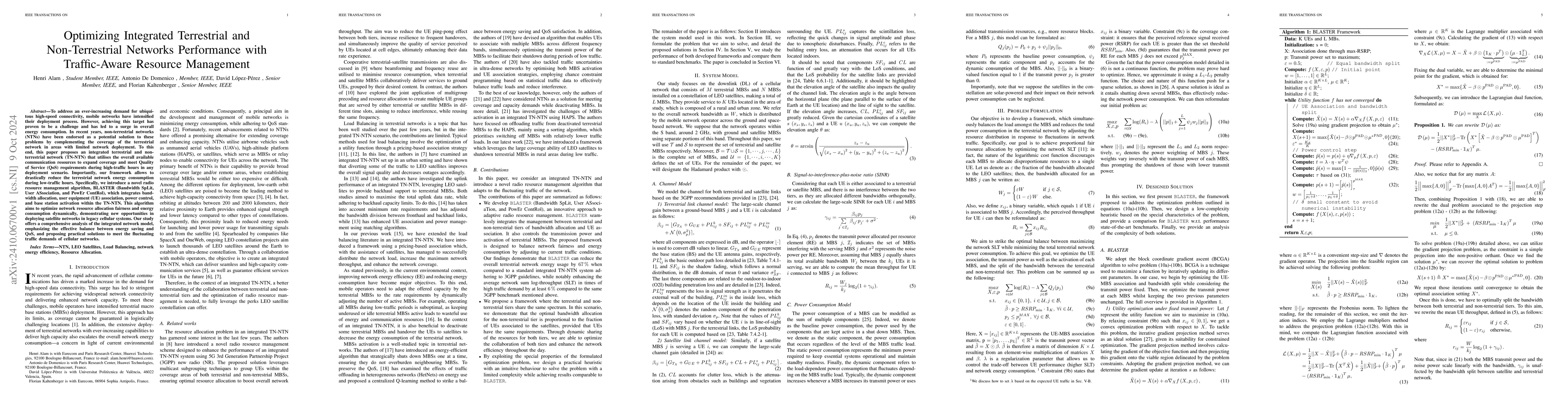 Thumbnail for Optimizing Integrated Terrestrial and Non-Terrestrial Networks
  Performance with Traffic-Aware Resource Management
