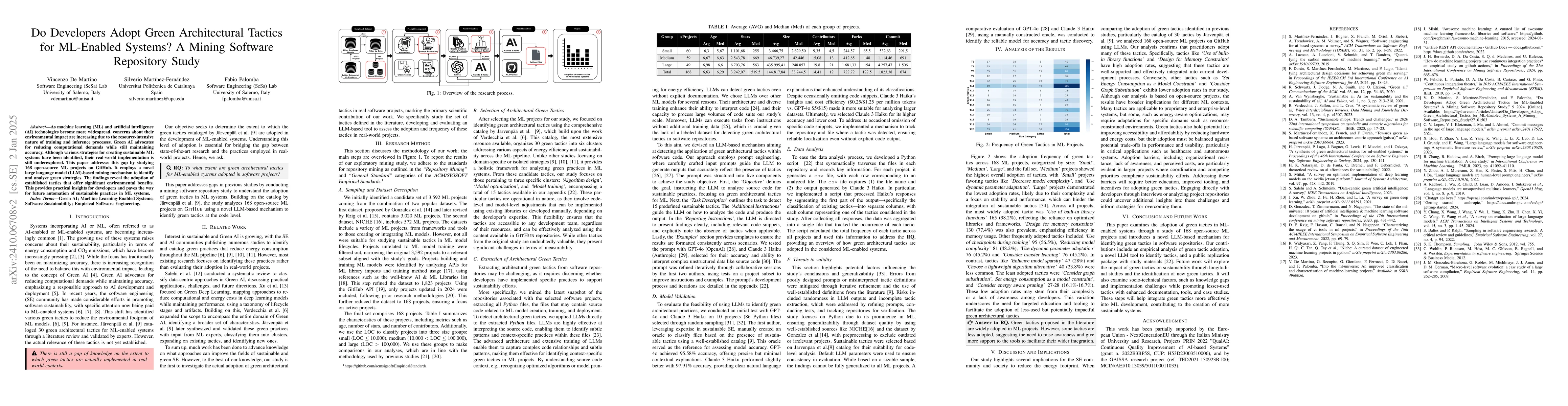 Thumbnail for Do Developers Adopt Green Architectural Tactics for ML-Enabled Systems?
  A Mining Software Repository Study