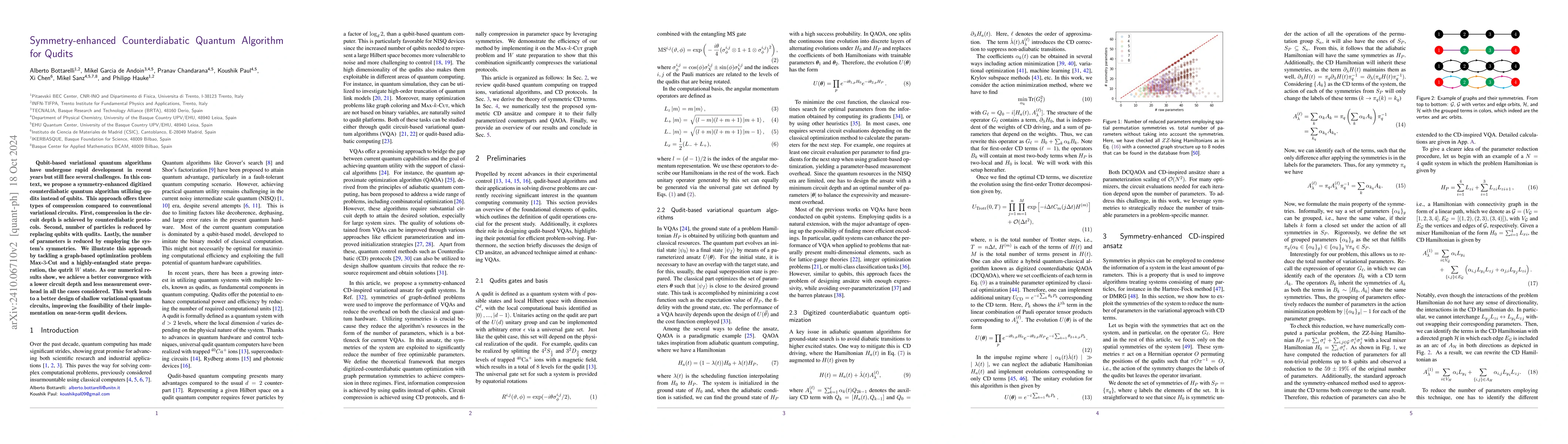 Thumbnail for Symmetry-enhanced Counterdiabatic Quantum Algorithm for Qudits