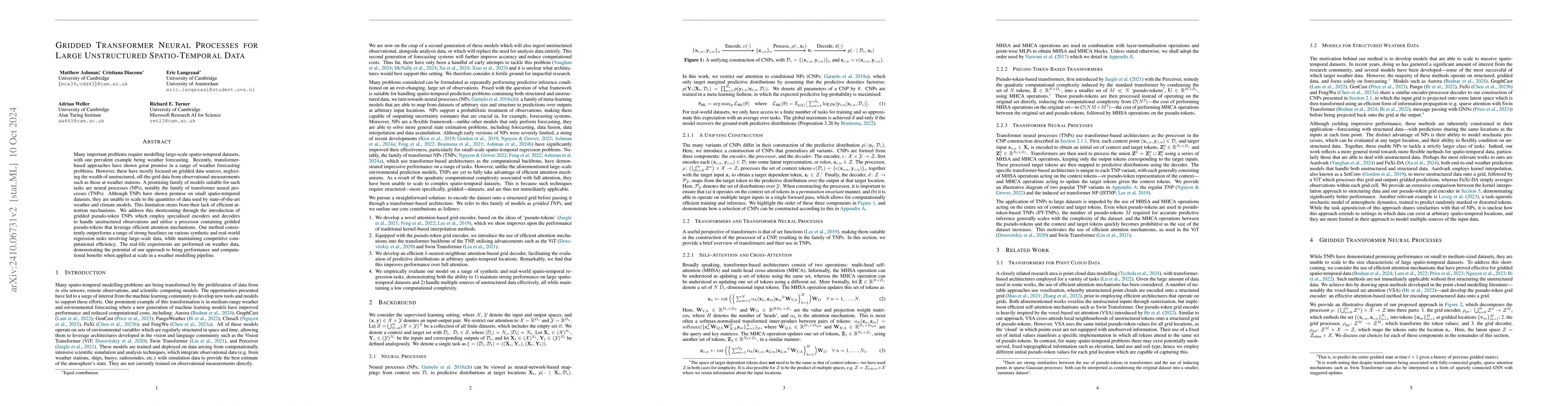 Thumbnail for Gridded Transformer Neural Processes for Large Unstructured
  Spatio-Temporal Data