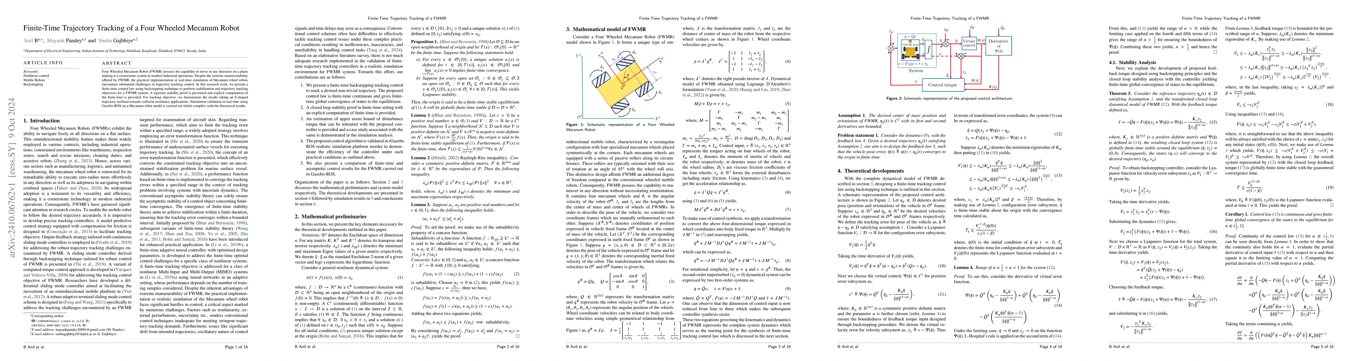 Thumbnail for Finite-Time Trajectory Tracking of a Four wheeled Mecanum Mobile Robot