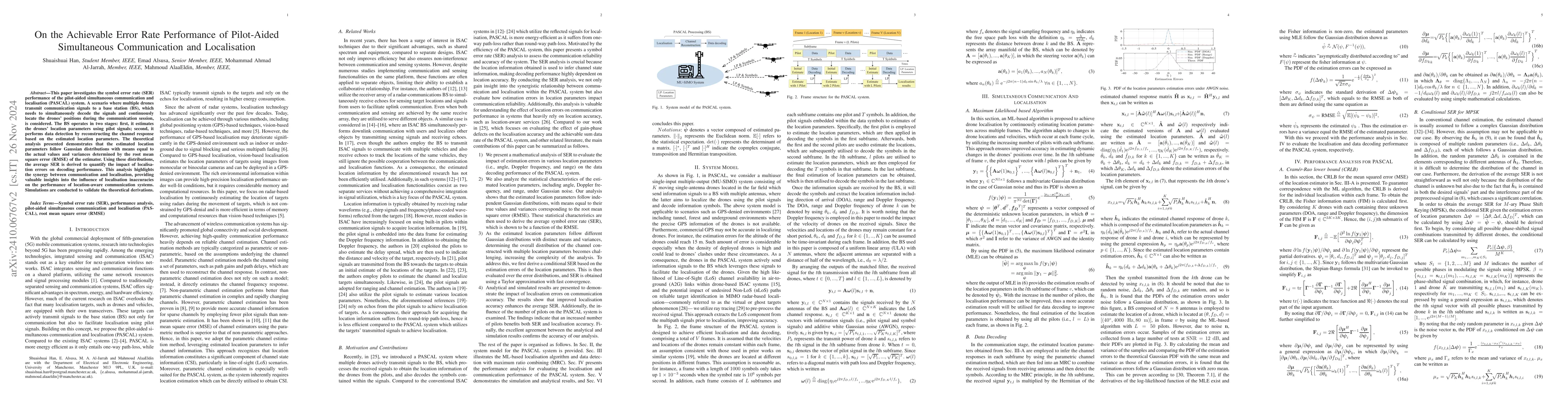 Thumbnail for On the Achievable Error Rate Performance of Pilot-Aided Simultaneous
  Communication and Localisation