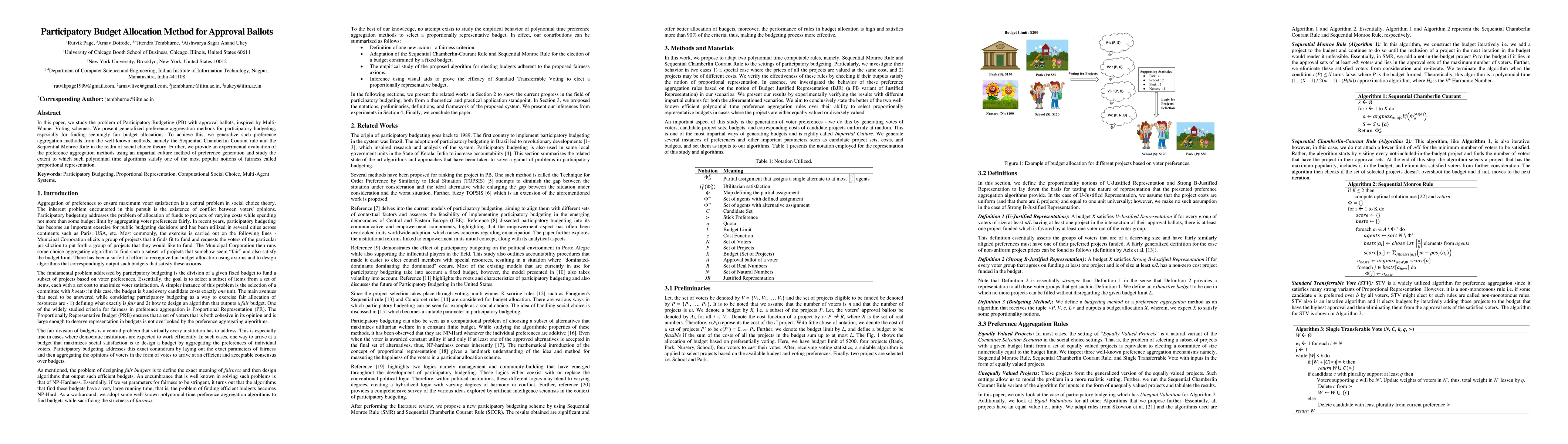 Thumbnail for Participatory Budget Allocation Method for Approval Ballots