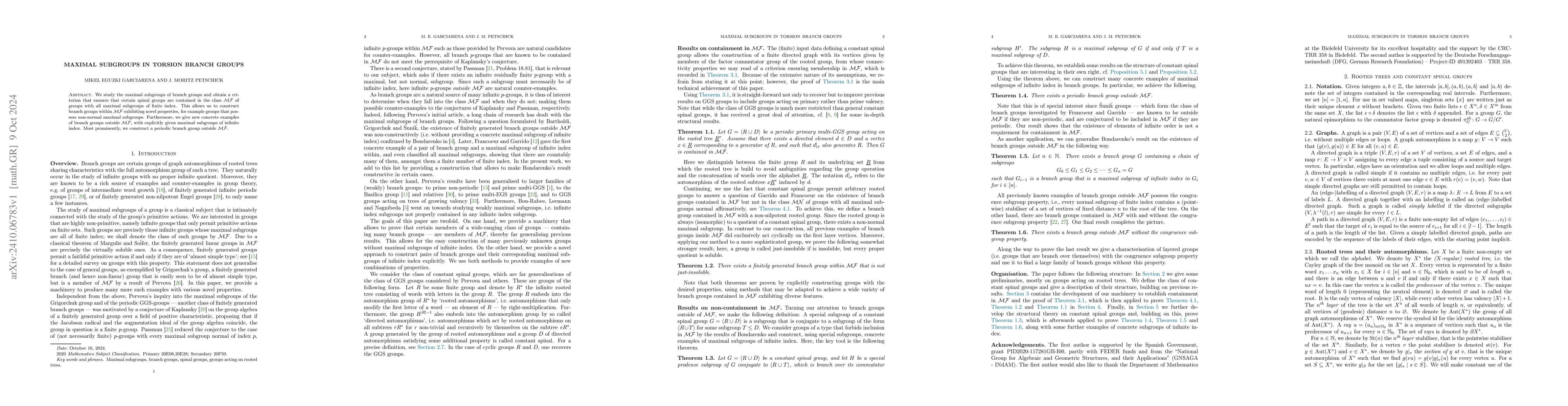 Thumbnail for Maximal subgroups in torsion branch groups