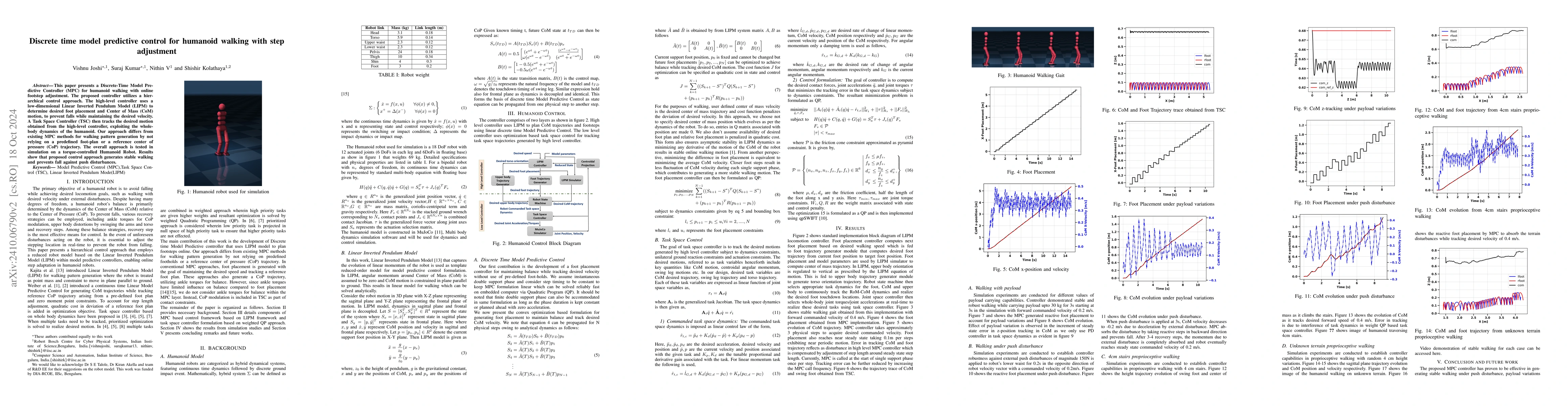 Thumbnail for Discrete time model predictive control for humanoid walking with step
  adjustment