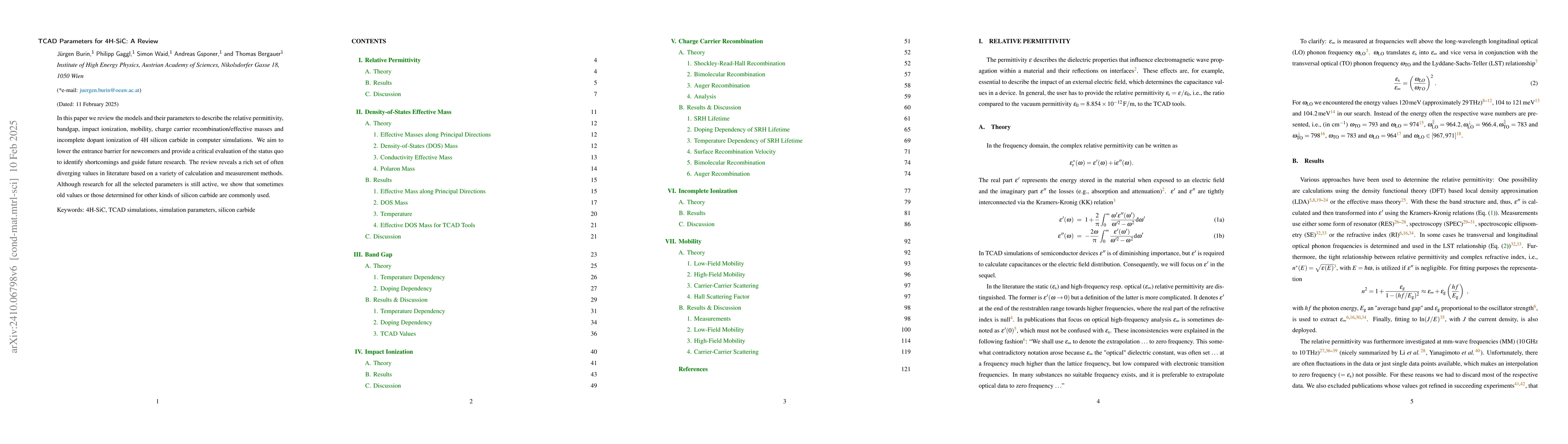 Thumbnail for TCAD Parameters for 4H-SiC: A Review