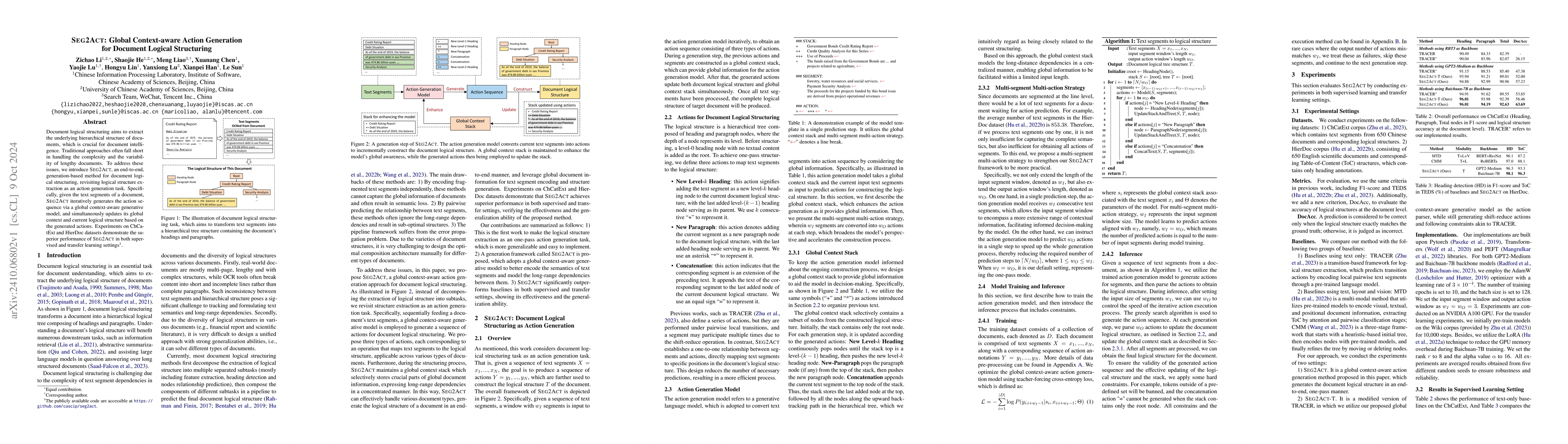 Thumbnail for Seg2Act: Global Context-aware Action Generation for Document Logical
  Structuring
