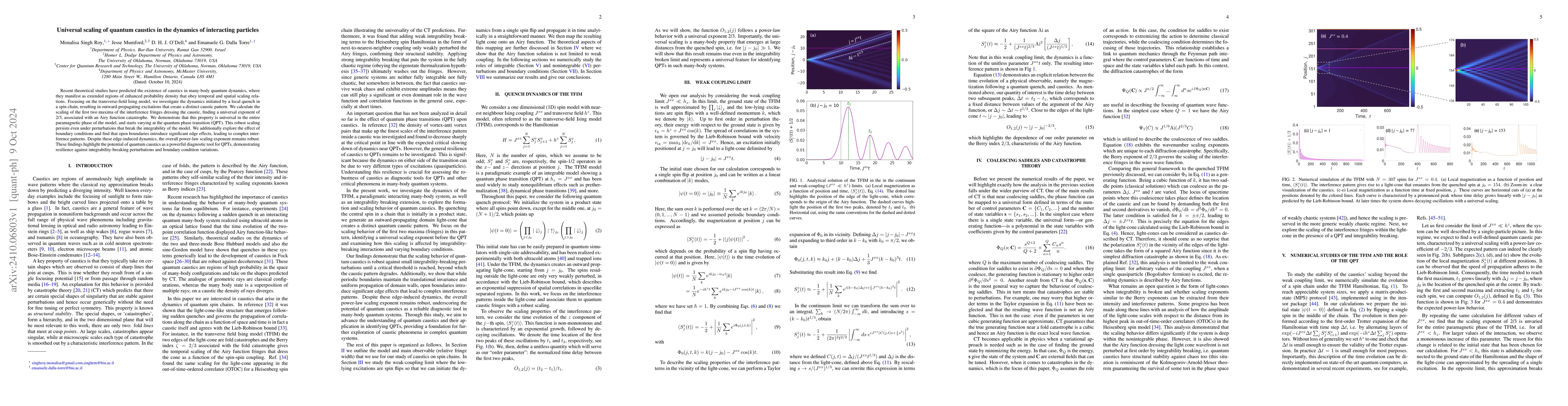 Thumbnail for Universal scaling of quantum caustics in the dynamics of interacting
  particles