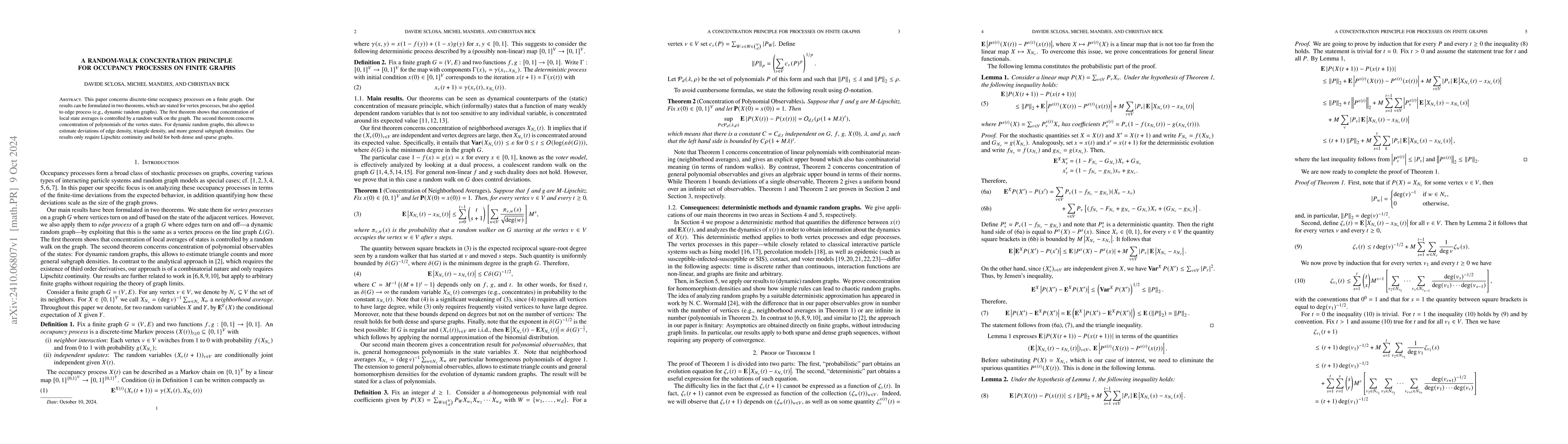 Thumbnail for A Random-Walk Concentration Principle for Occupancy Processes on Finite
  Graphs