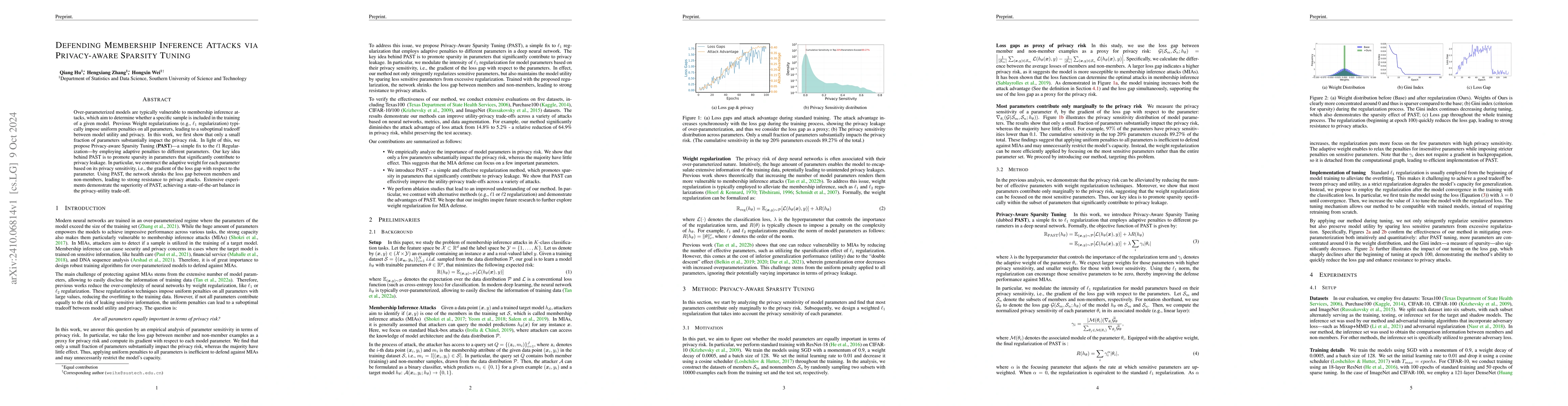 Thumbnail for Defending Membership Inference Attacks via Privacy-aware Sparsity Tuning