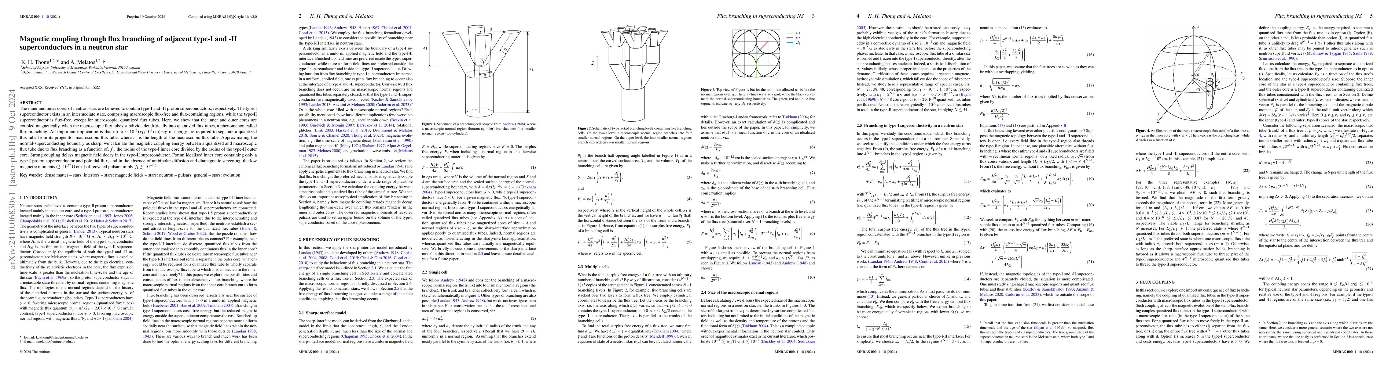 Thumbnail for Magnetic coupling through flux branching of adjacent type-I and -II
  superconductors in a neutron star