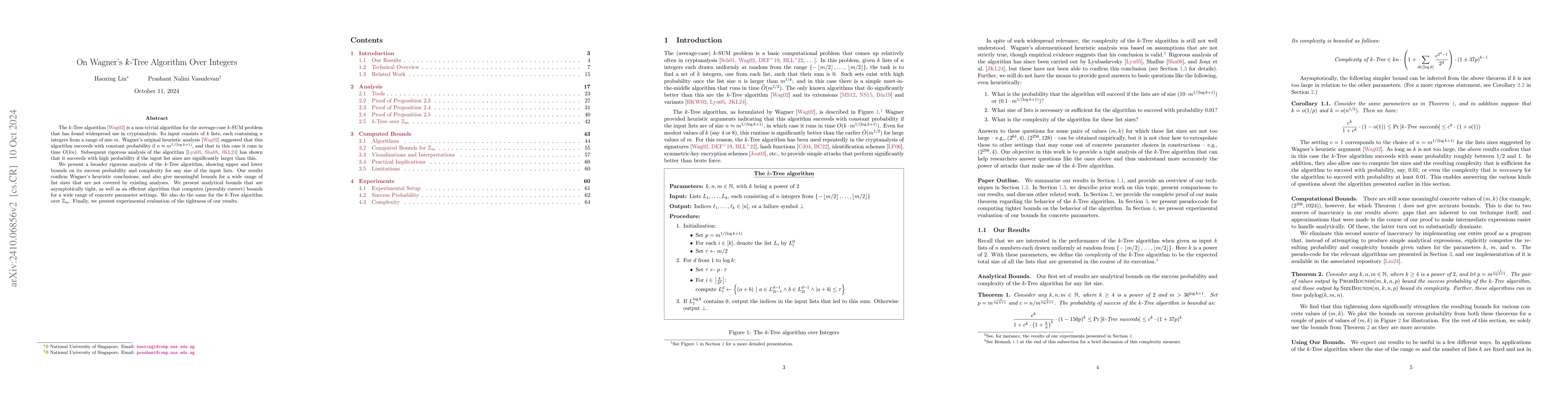 Thumbnail for On Wagner's k-Tree Algorithm Over Integers