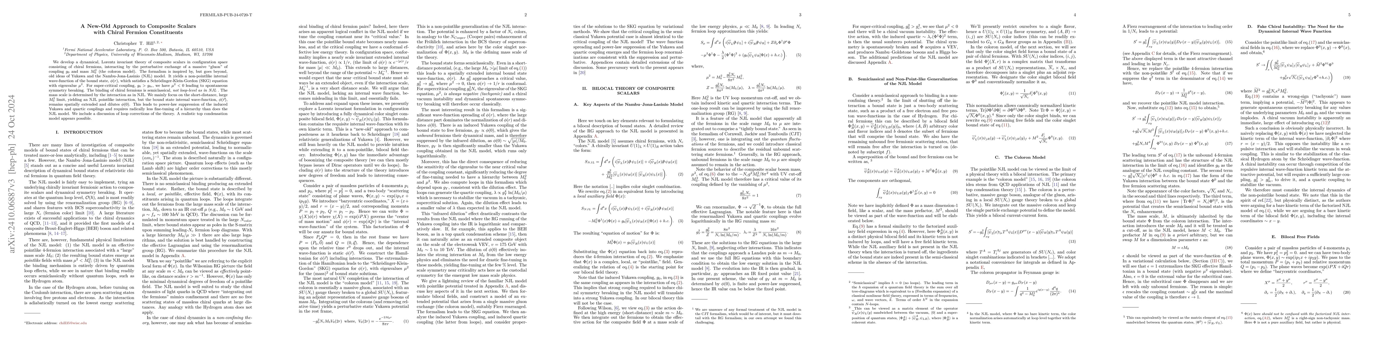 Thumbnail for A New-Old Approach to Composite Scalars with Chiral Fermion Constituents