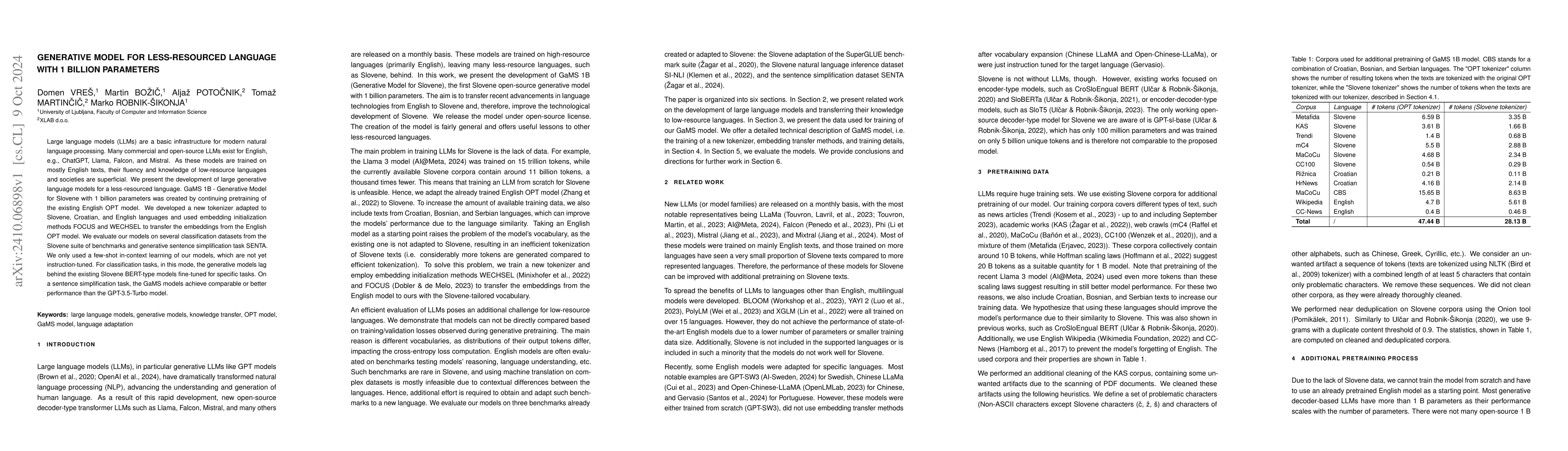 Thumbnail for Generative Model for Less-Resourced Language with 1 billion parameters