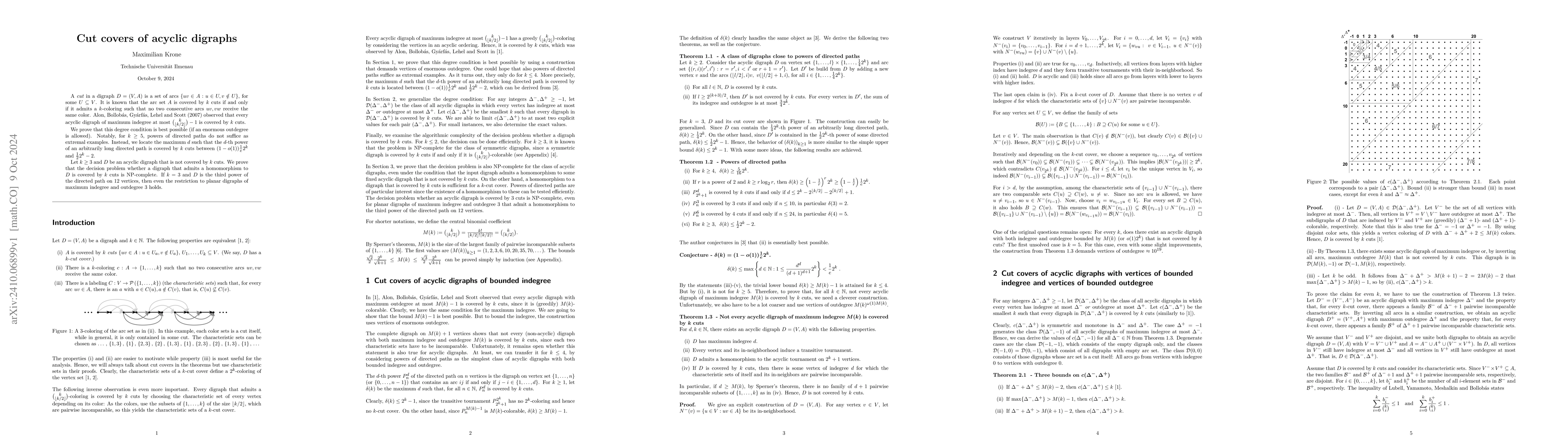 Thumbnail for Cut covers of acyclic digraphs