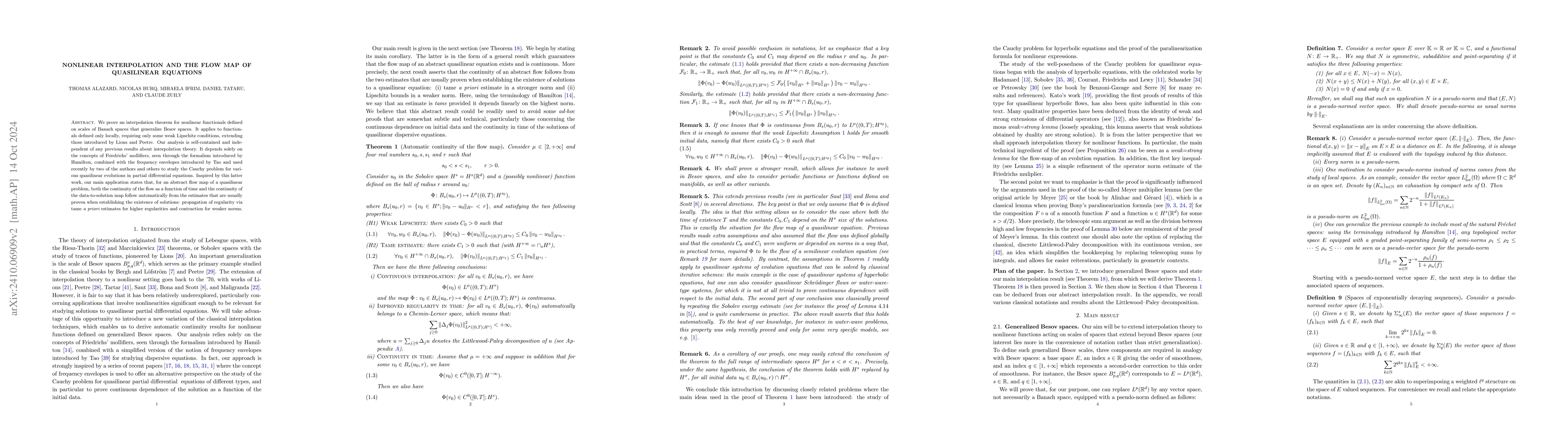 Thumbnail for Nonlinear interpolation and the flow map for quasilinear equations