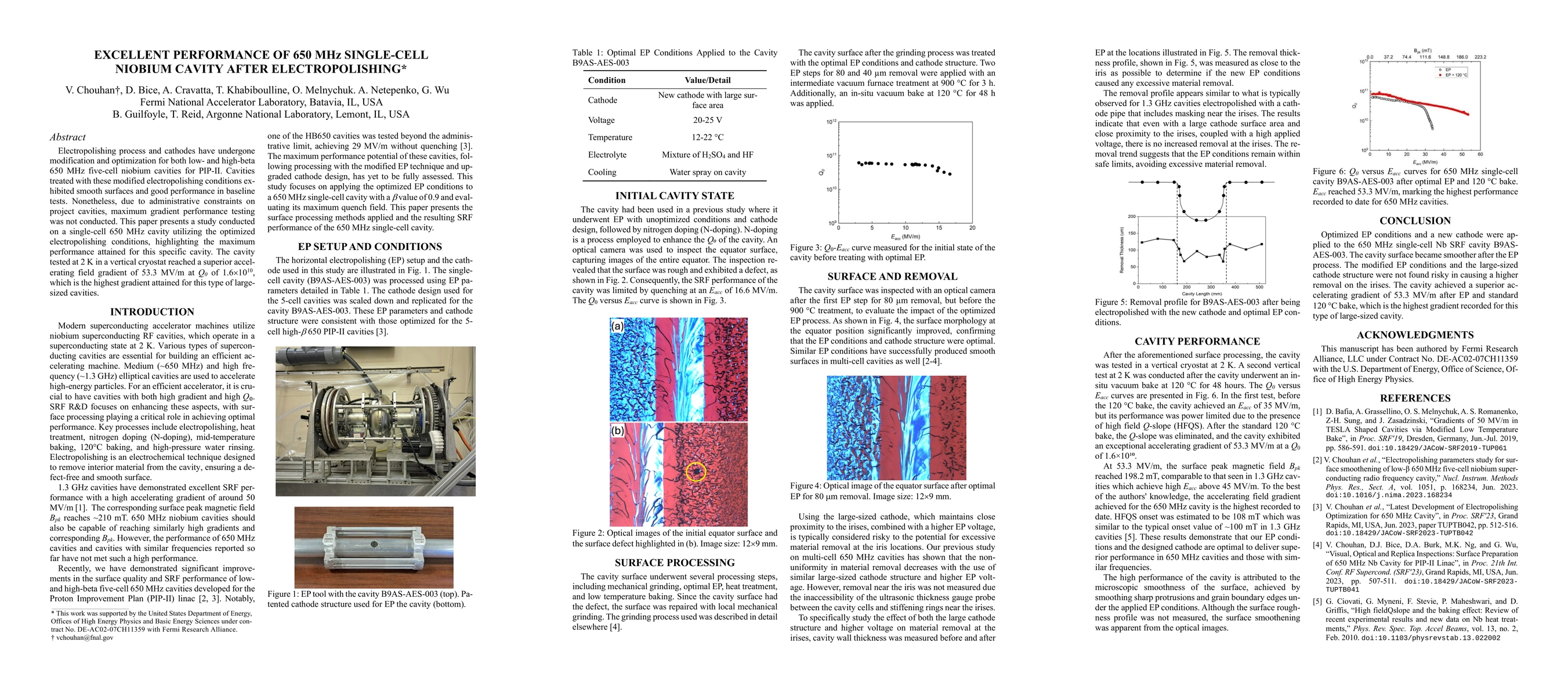 Thumbnail for Excellent performance of 650 MHz single-cell niobium cavity after
  electropolishing
