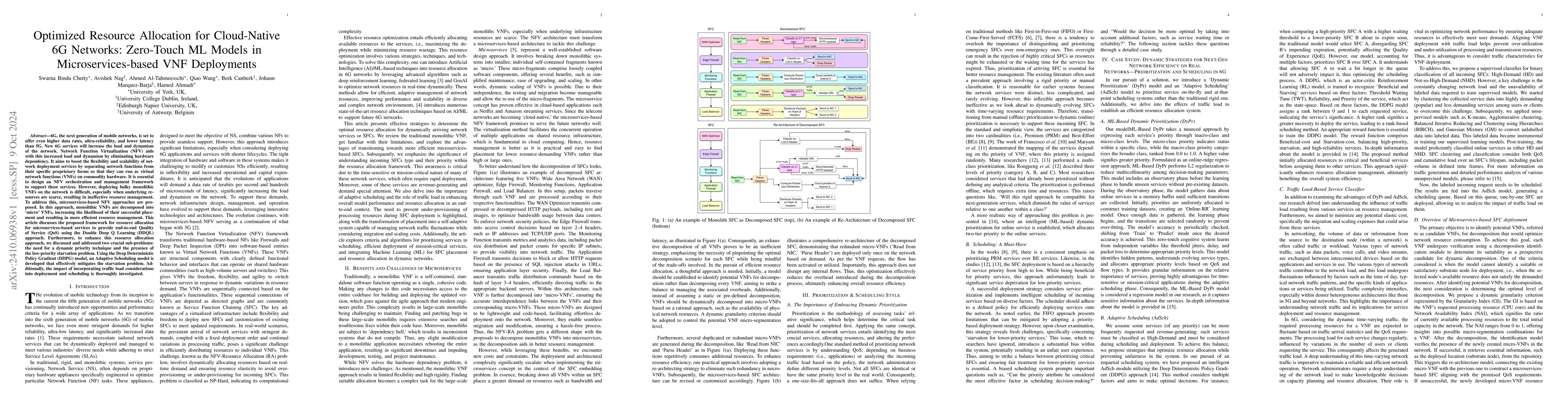 Thumbnail for Optimized Resource Allocation for Cloud-Native 6G Networks: Zero-Touch
  ML Models in Microservices-based VNF Deployments