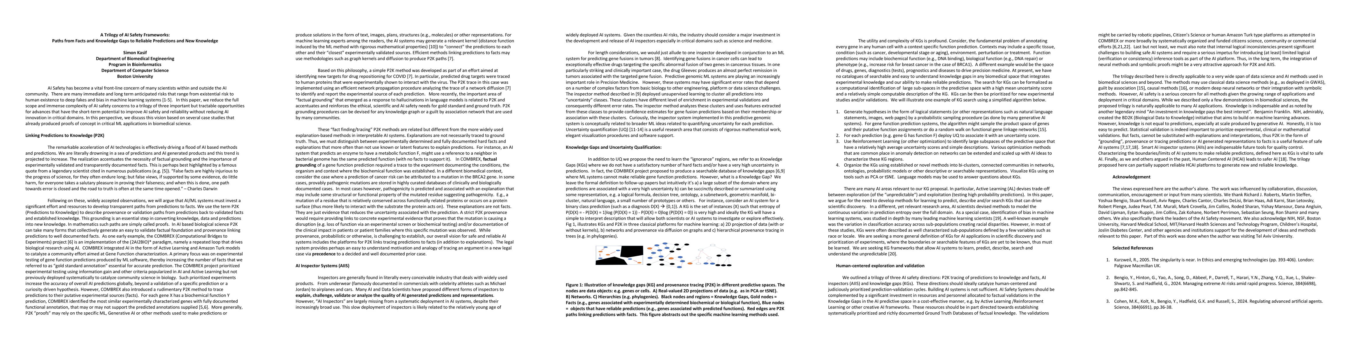 Thumbnail for A Trilogy of AI Safety Frameworks: Paths from Facts and Knowledge Gaps
  to Reliable Predictions and New Knowledge