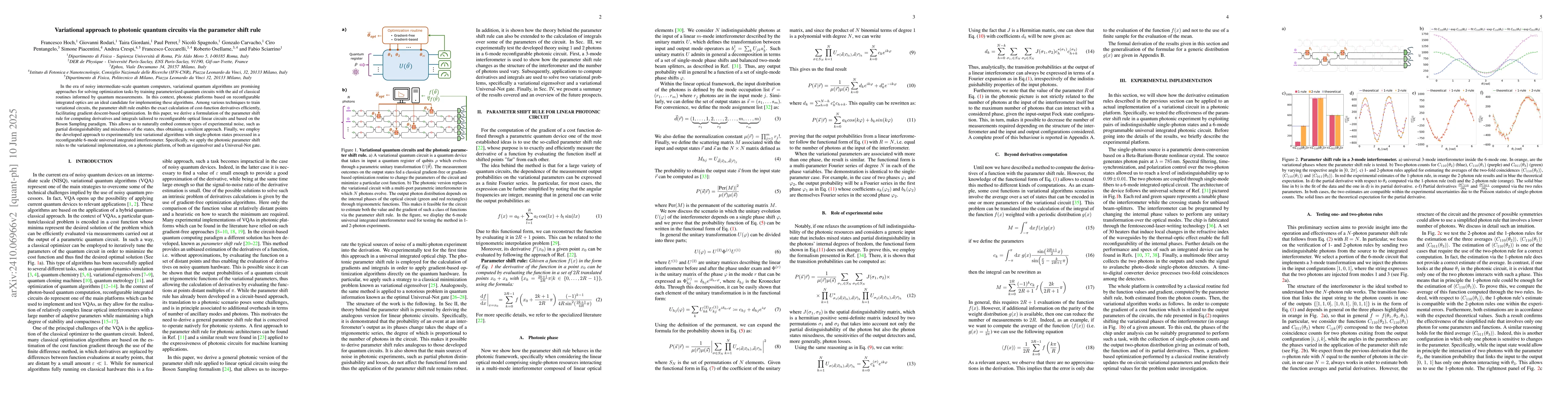 Thumbnail for Variational approach to photonic quantum circuits via the parameter
  shift rule