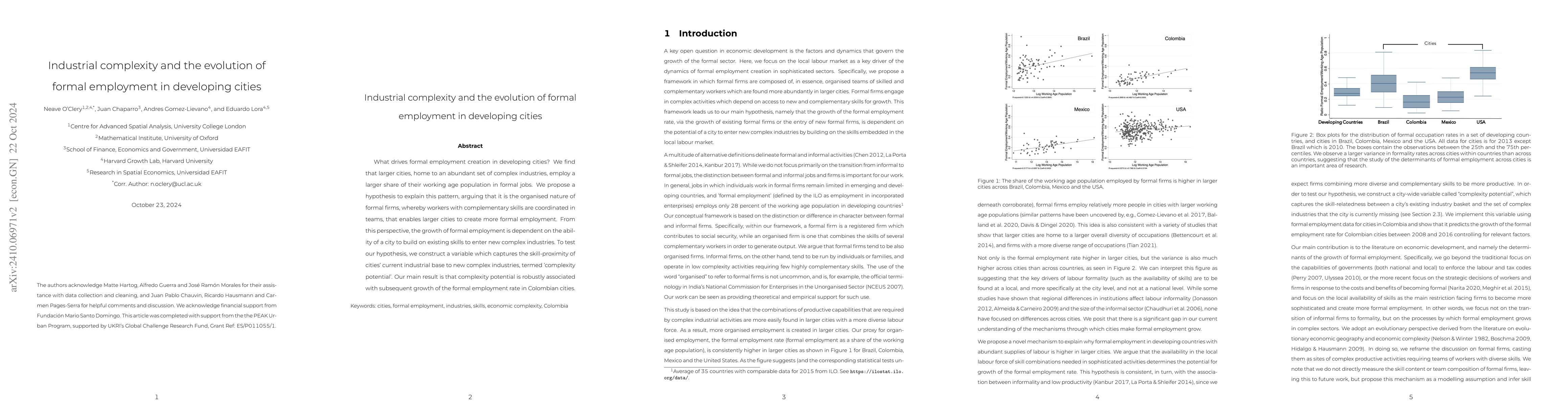 Thumbnail for Industrial complexity and the evolution of formal employment in
  developing cities