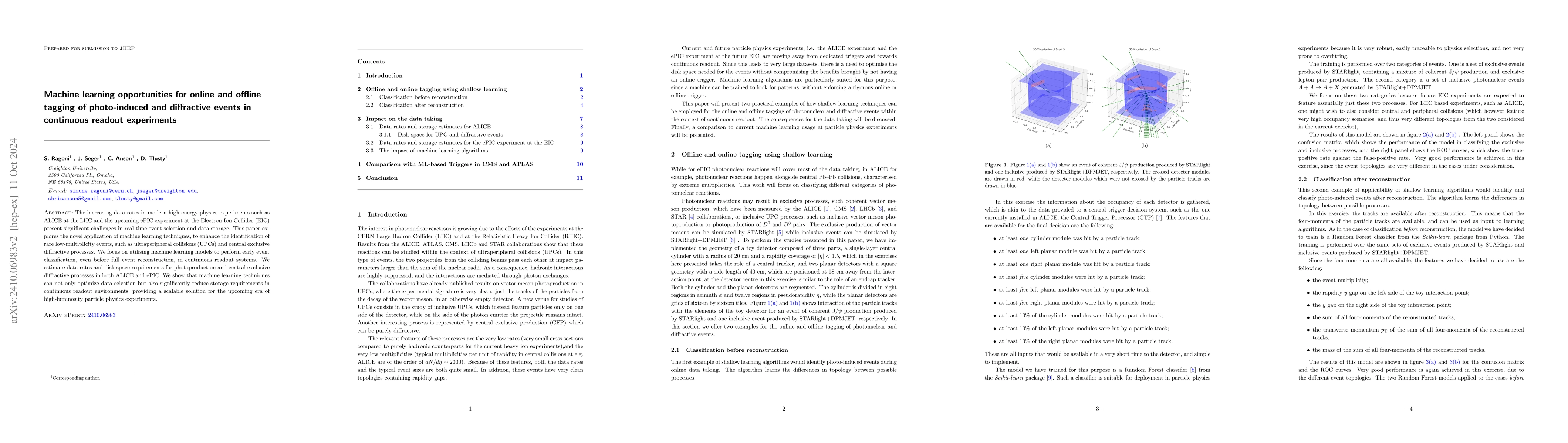 Thumbnail for Machine learning opportunities for online and offline tagging of
  photo-induced and diffractive events in continuous readout experiments