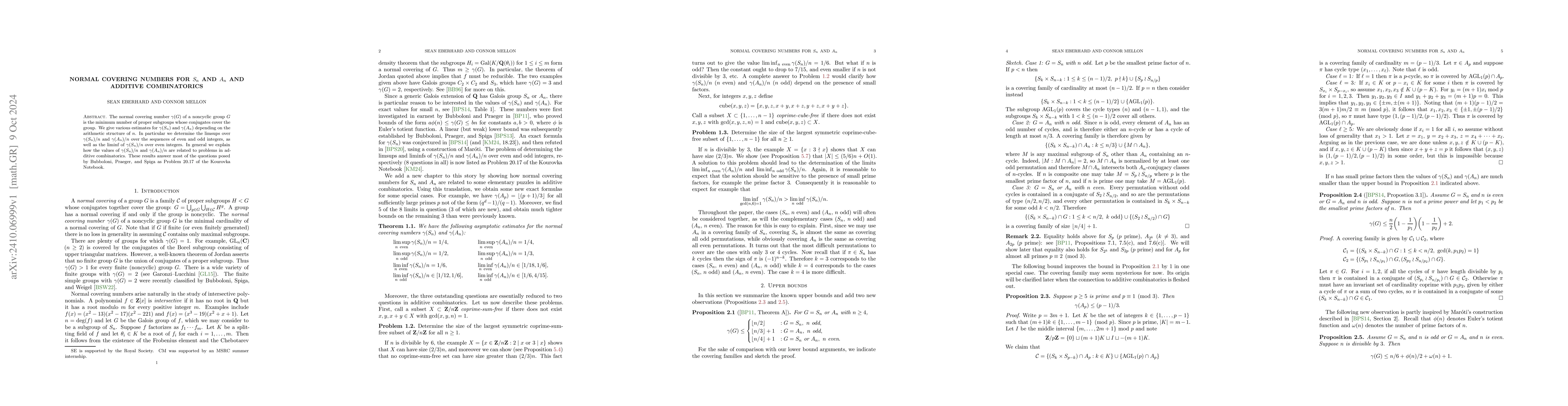 Thumbnail for Normal covering numbers for $S_n$ and $A_n$ and additive combinatorics