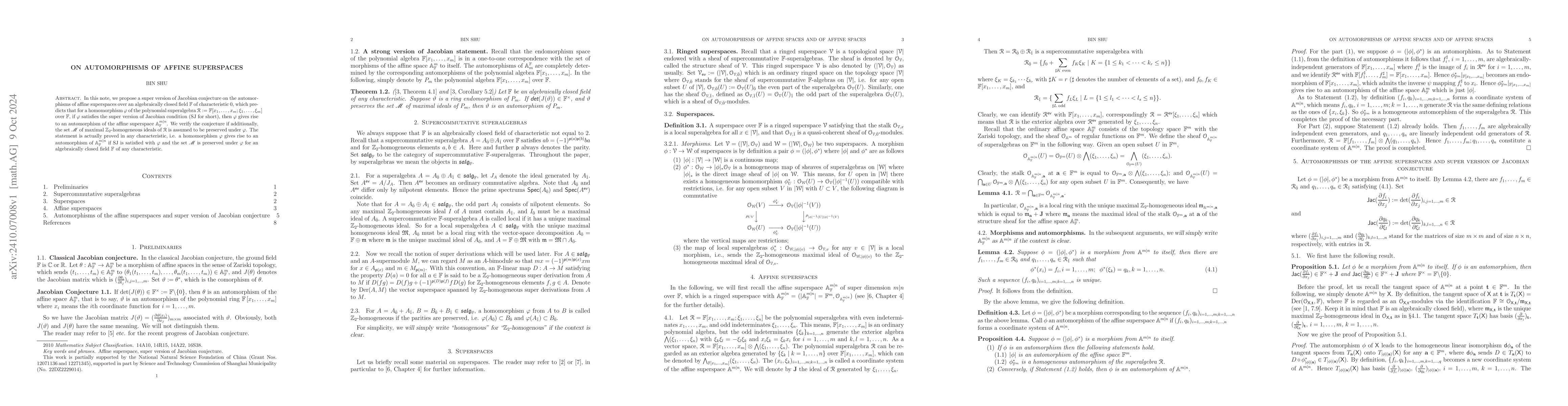 Thumbnail for On automorphisms of affine superspaces
