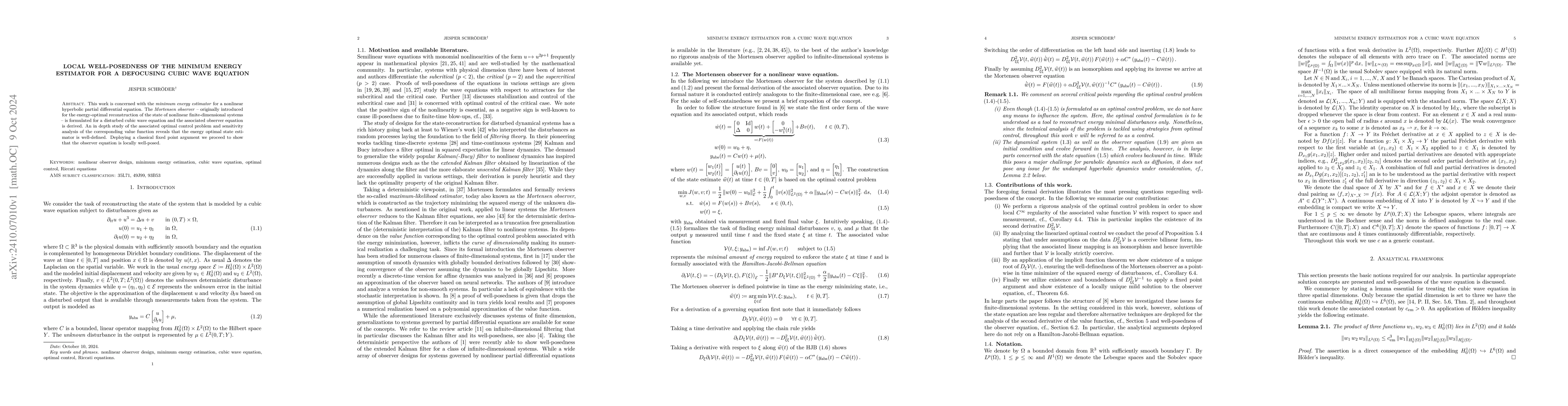 Thumbnail for Local well-posedness of the minimum energy estimator for a defocusing
  cubic wave equation