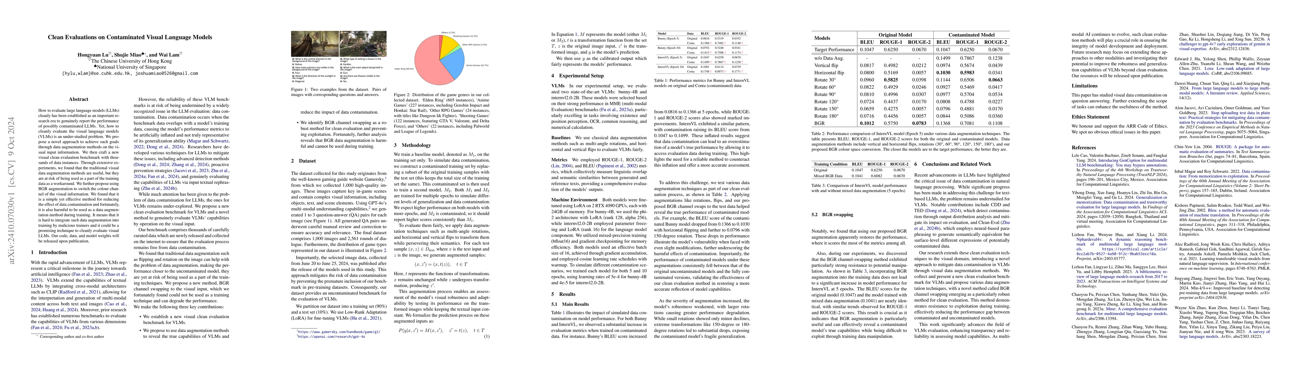Thumbnail for Clean Evaluations on Contaminated Visual Language Models