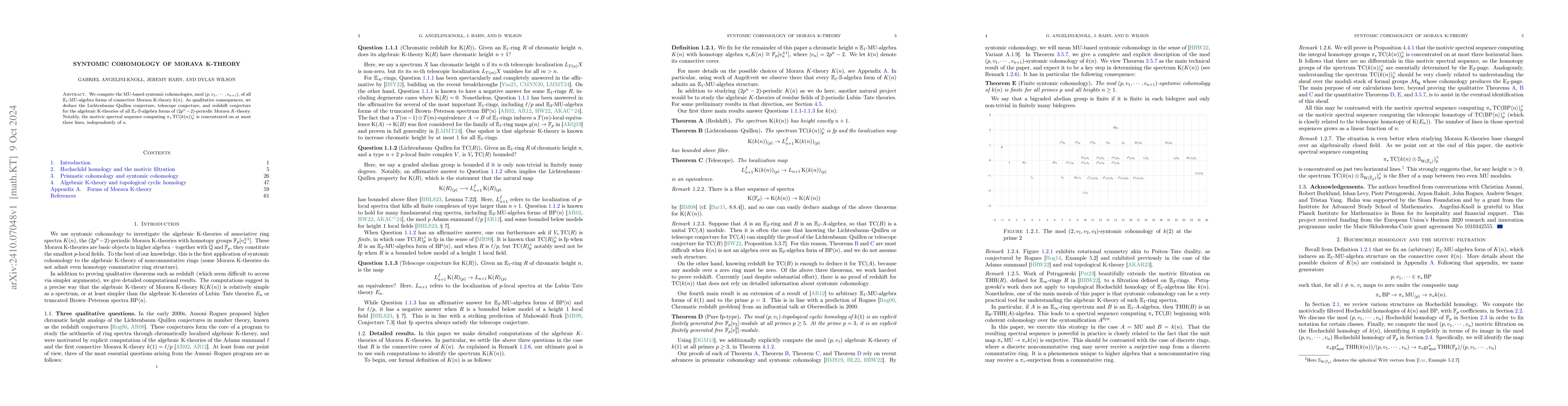 Thumbnail for Syntomic cohomology of Morava K-theory