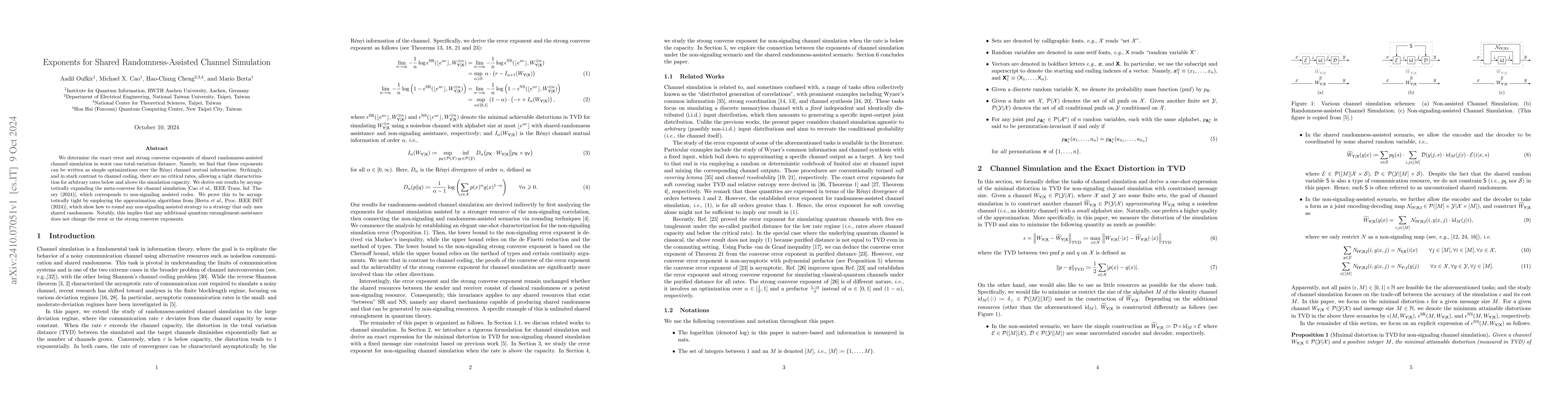 Thumbnail for Exponents for Shared Randomness-Assisted Channel Simulation