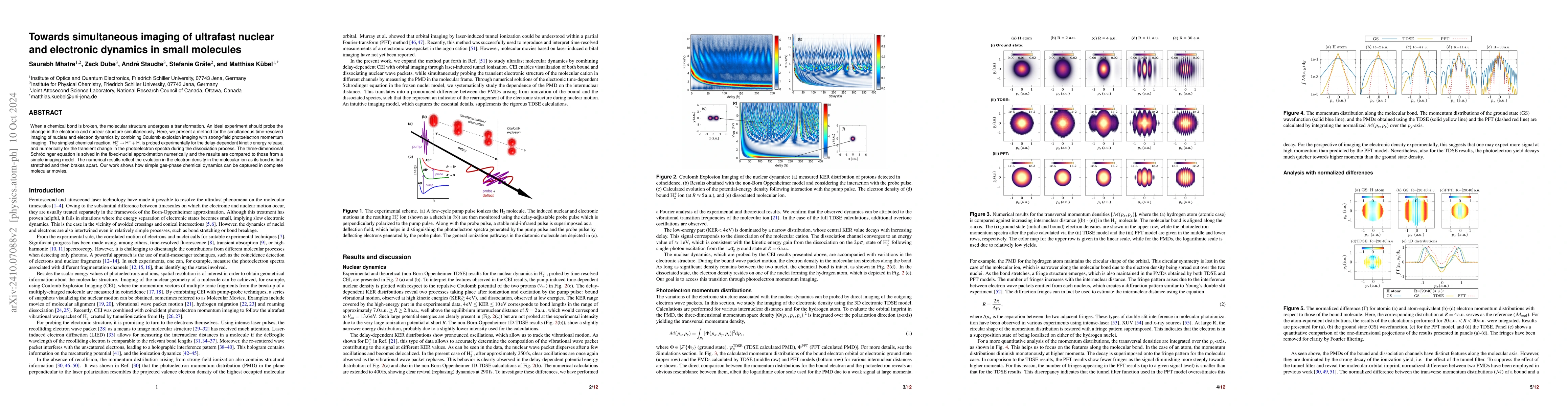 Thumbnail for Towards simultaneous imaging of ultrafast nuclear and electronic
  dynamics in small molecules