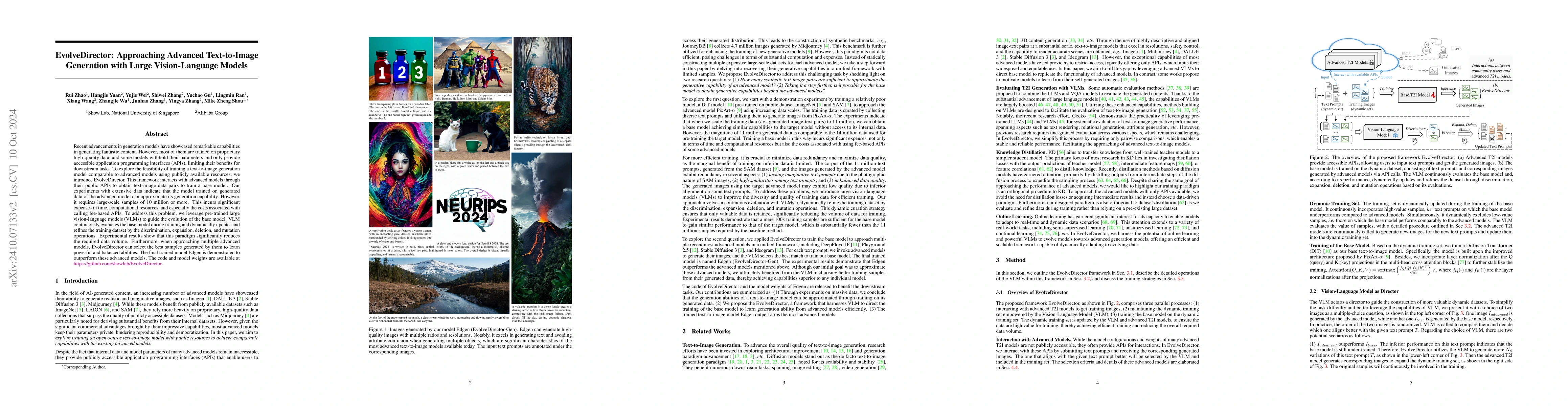 Thumbnail for EvolveDirector: Approaching Advanced Text-to-Image Generation with Large
  Vision-Language Models