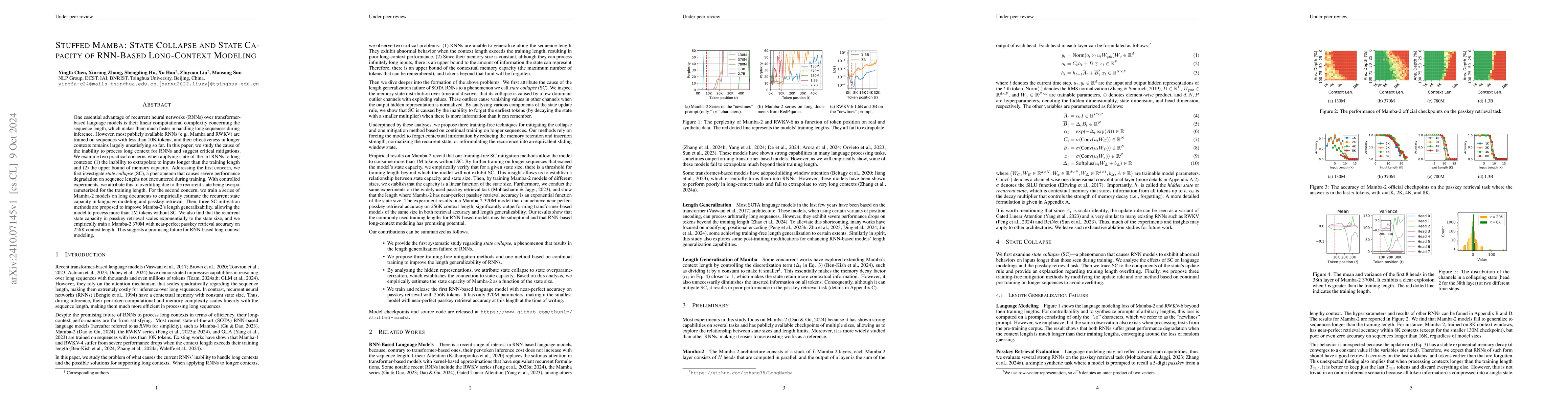Thumbnail for Stuffed Mamba: State Collapse and State Capacity of RNN-Based
  Long-Context Modeling