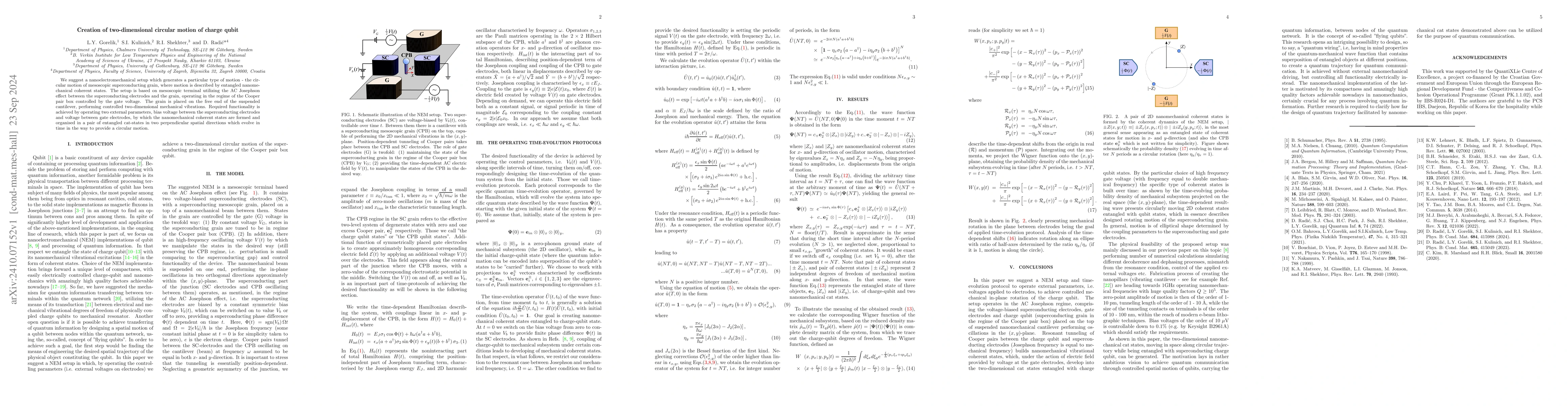 Thumbnail for Creation of two-dimensional circular motion of charge qubit
