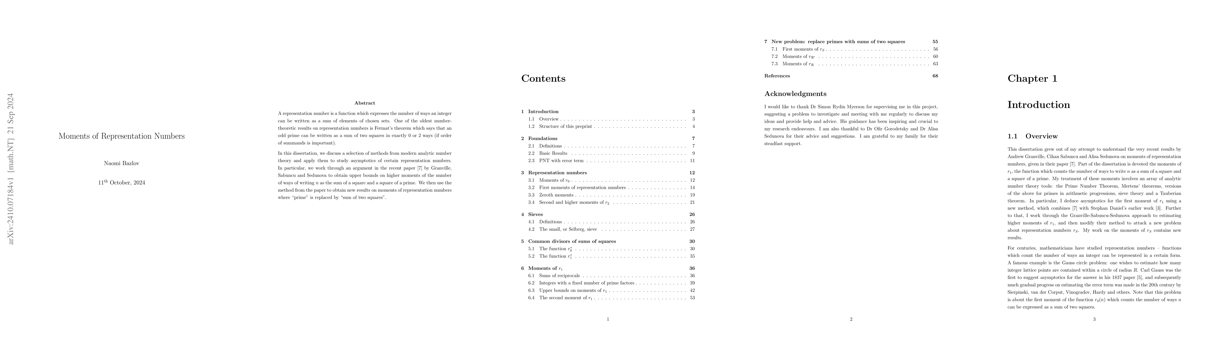 Thumbnail for Moments of Representation Numbers