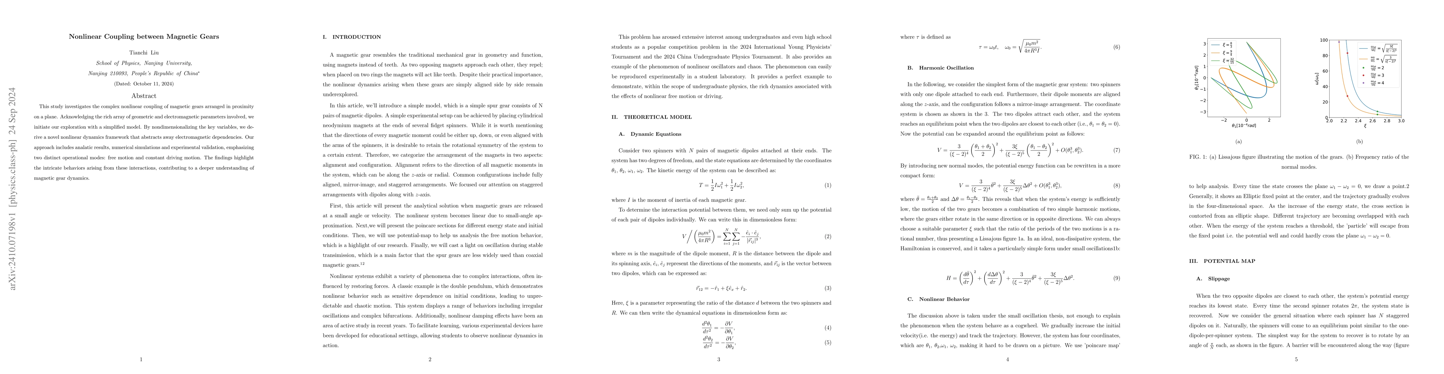Thumbnail for Nonlinear Coupling between Magnetic Gears