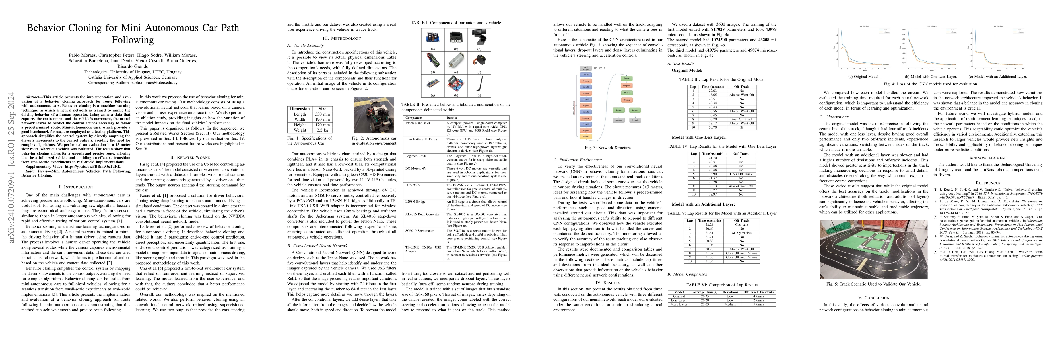 Thumbnail for Behavior Cloning for Mini Autonomous Car Path Following
