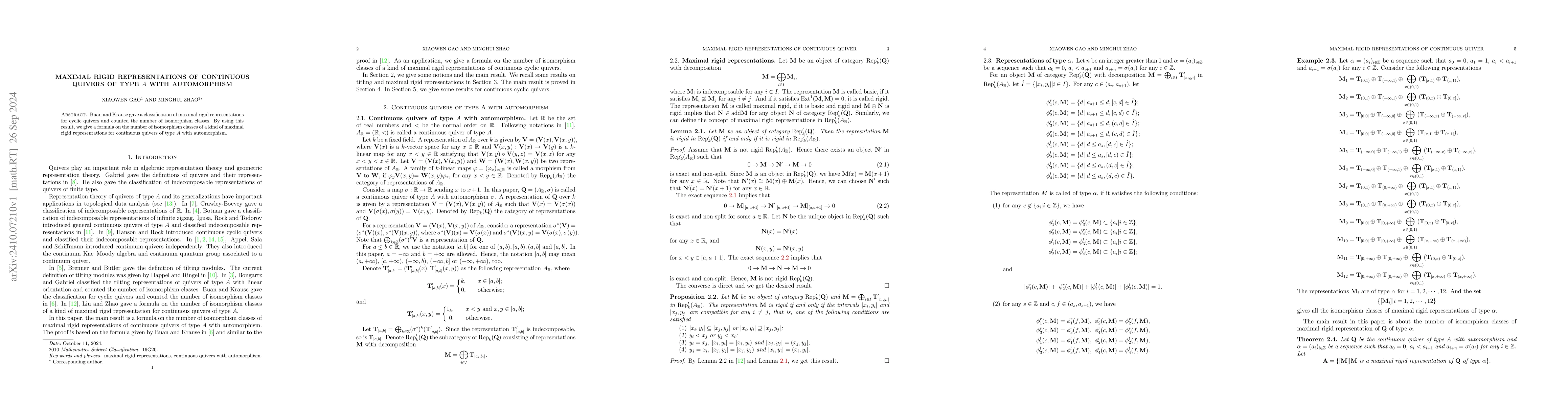 Thumbnail for Maximal Rigid Representations of Continuous Quivers of Type A with
  Automorphism